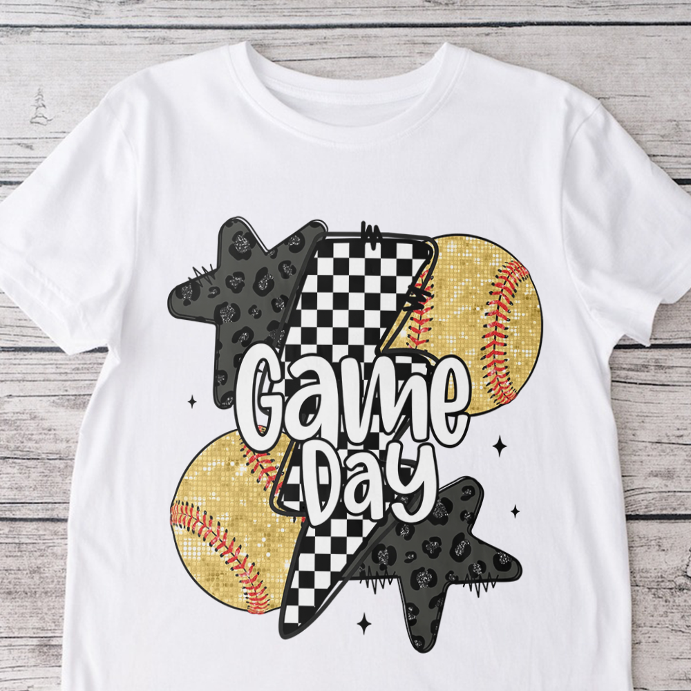 Glitter Softball Retro Checkered Softball Family Bright Shirt HO82 893646