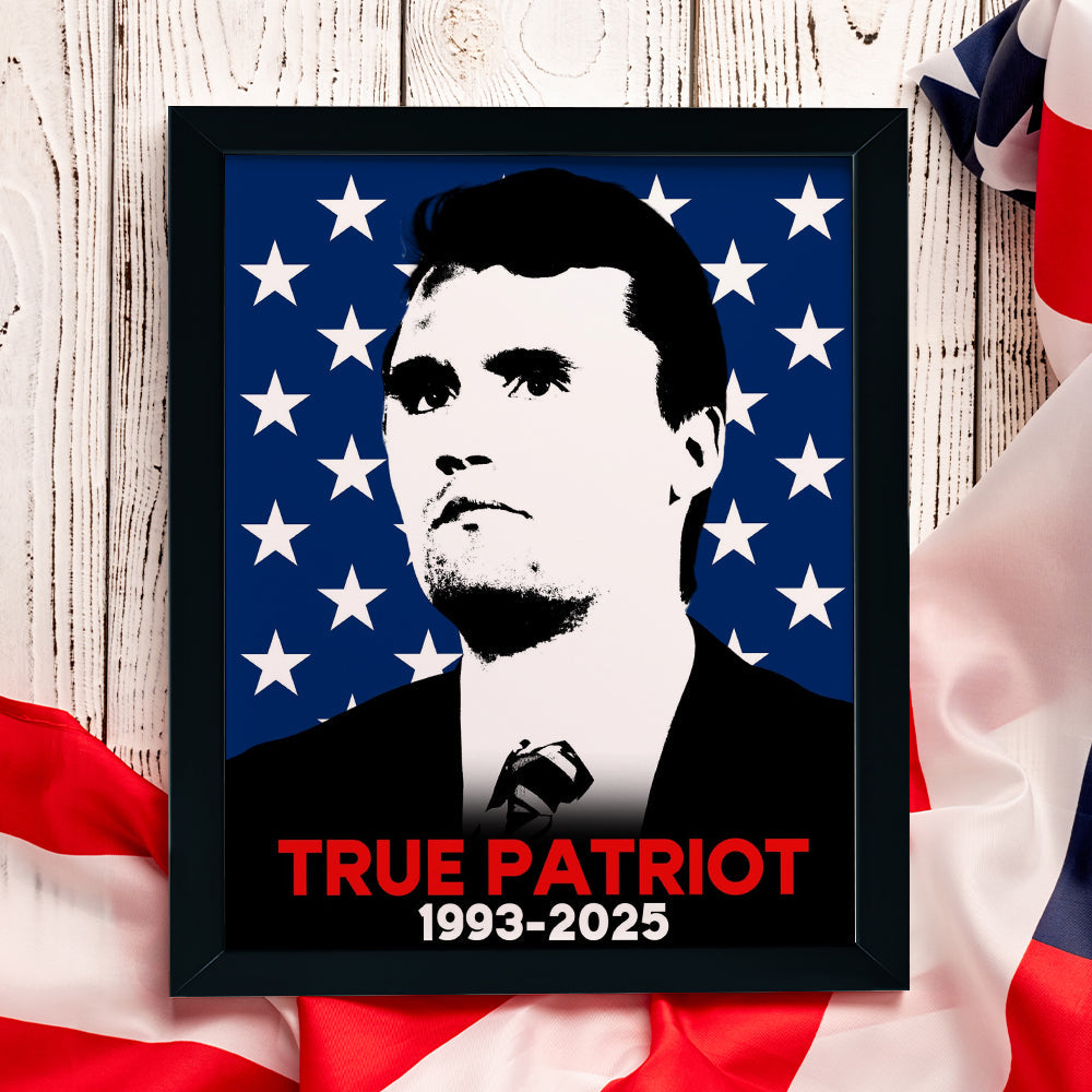 American Patriot Charlie Kirk With USA Flag Picture Frame HO82 65818