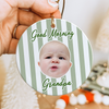 Custom Photo Striped Background Ceramic Ornament Baby’s First Christmas Keepsake TH10 170753