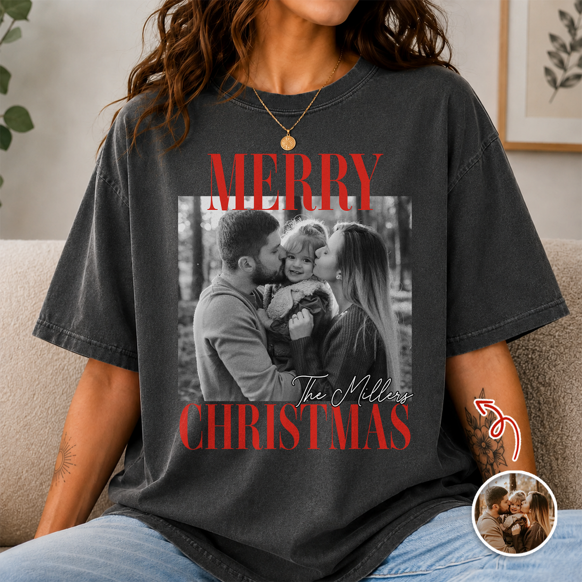 Custom Family Photo Merry Christmas Comfort Shirt LM32 669807