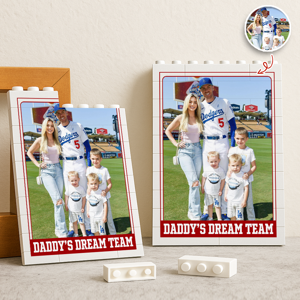 Custom Family Photo Dream Team Building Brick Block TH10 170013