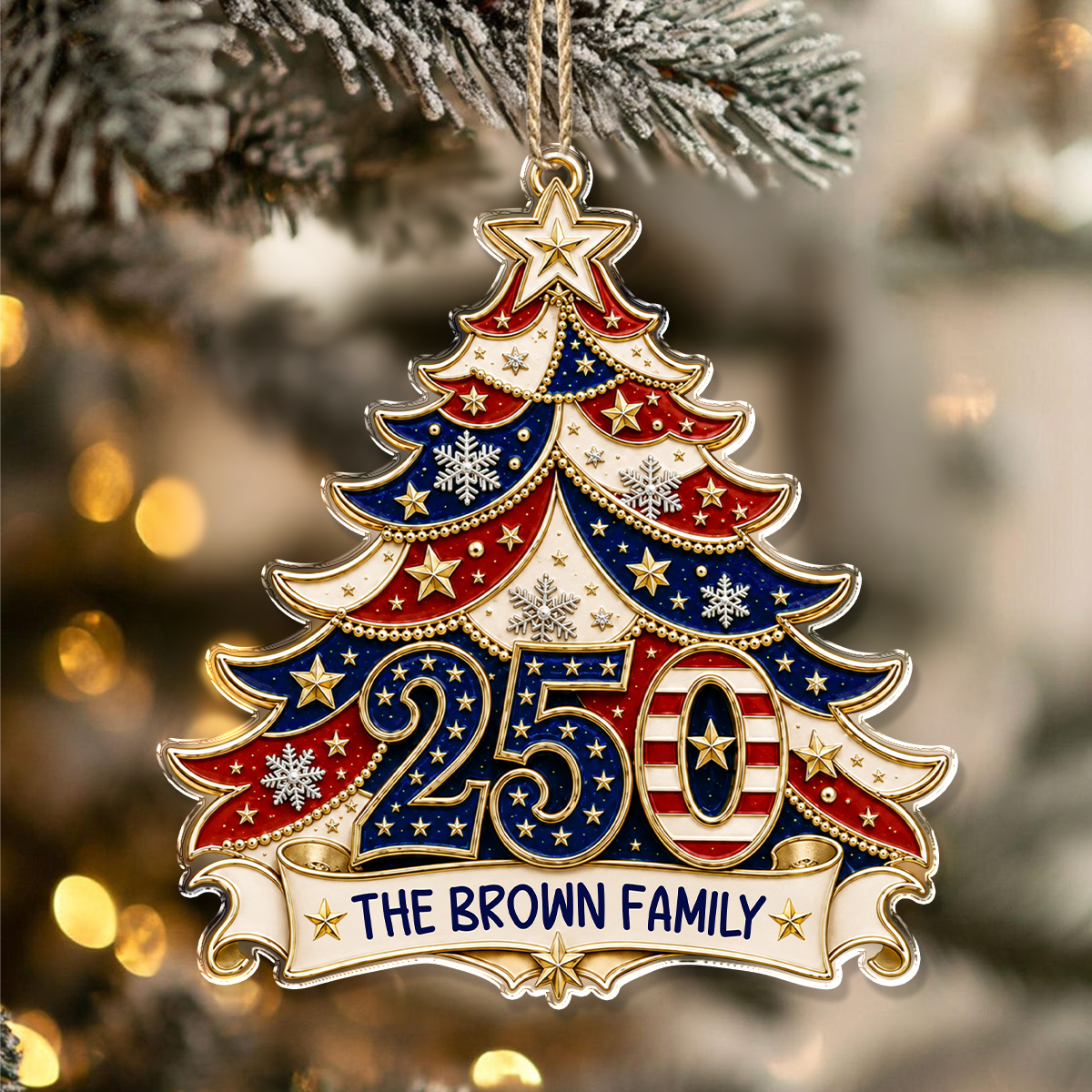 Personalized Custom Family Name, Christmas Home For The Holidays, Acrylic Ornament TH10 170663