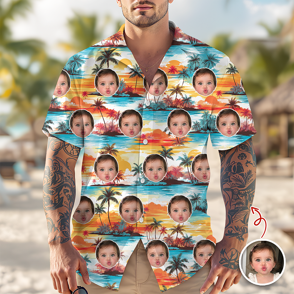 Custom Face Photo Tropical Hawaiian Shirt Summer Vacation Gift CH07 911436