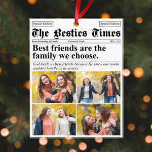 Custom Photo Friendship Gifts Newspaper Besties Acrylic Ornament HO82 N304 893320