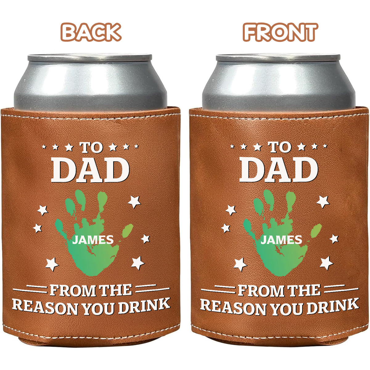 To Dad From The Reasons You Drink Family Leather Can Cooler Holder Gift For Dad HO82 894110