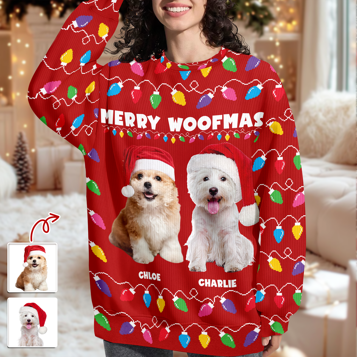 Custom Photo Merry Woofmas Christmas Ugly Sweater HA75 892968