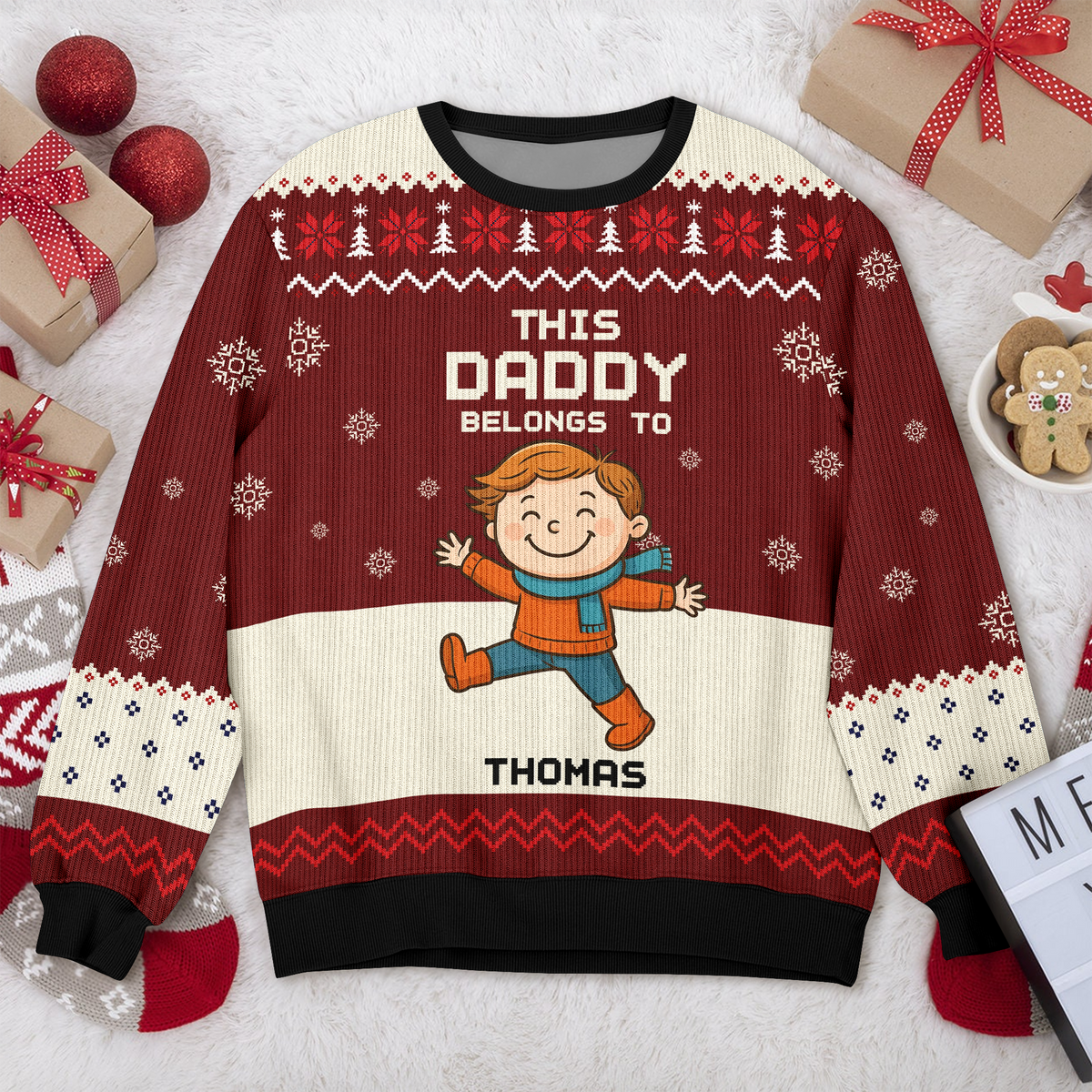 Personalized This Mommy Belongs To Ugly Sweater HA75 897814