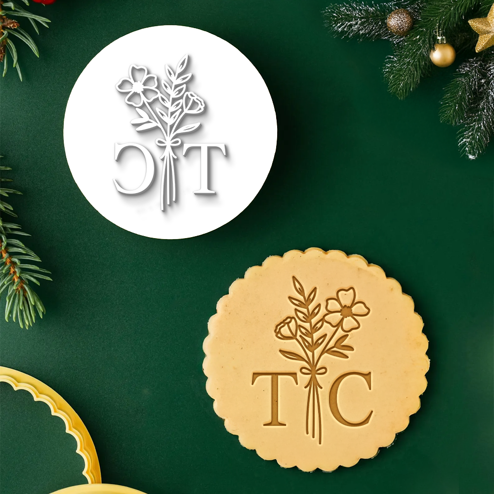 Personalised Wedding Cookie Stamp and Cutter Set CH07 180266