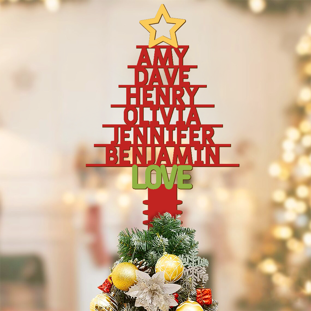 Custom Family Name Christmas Tree Topper For Christmas Holiday CH07 896852