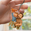 Custom Photo Dad And Kid - Photo Figure Acrylic Keychain Father's Day Gift HA75 892376