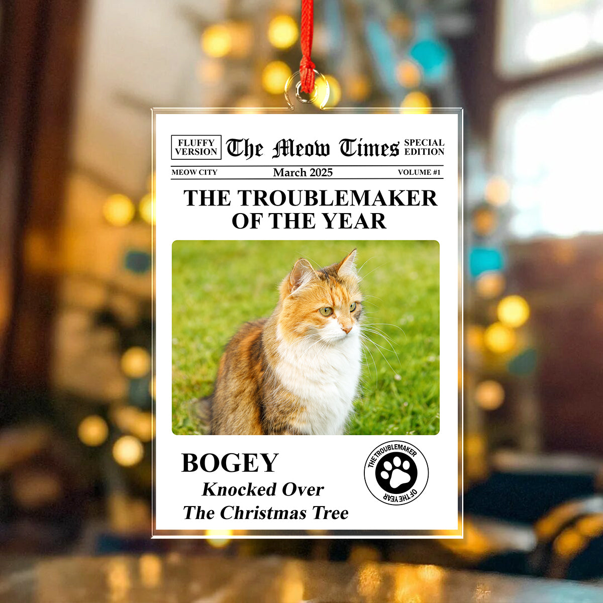 Custom Photo The Pet Times Christmas Acrylic Ornament TH10 894397