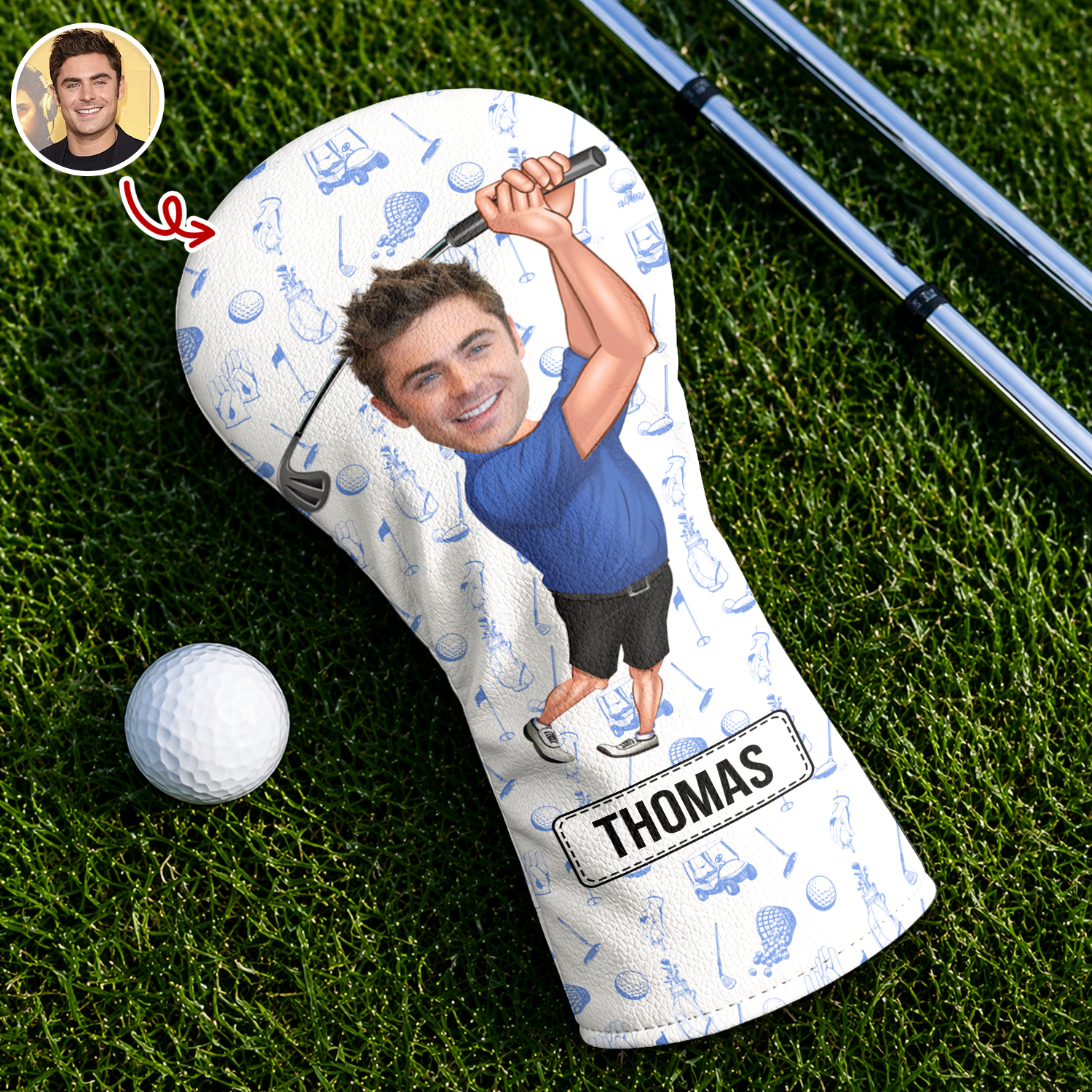 Custom Funny Golfer Photo Golf Head Cover - Golf Lovers Gift CH07 911430