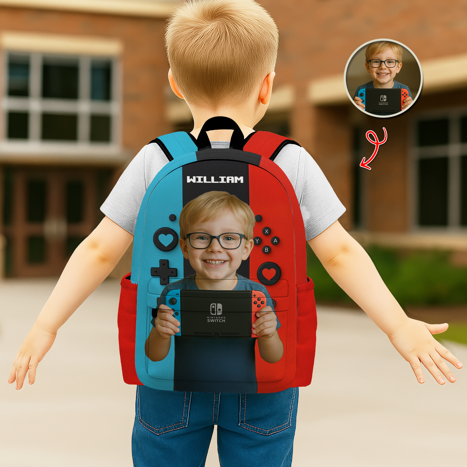 Personalized Gamer Backpack for Boys Girls, Back to School Backpack for Kids HO82 894664