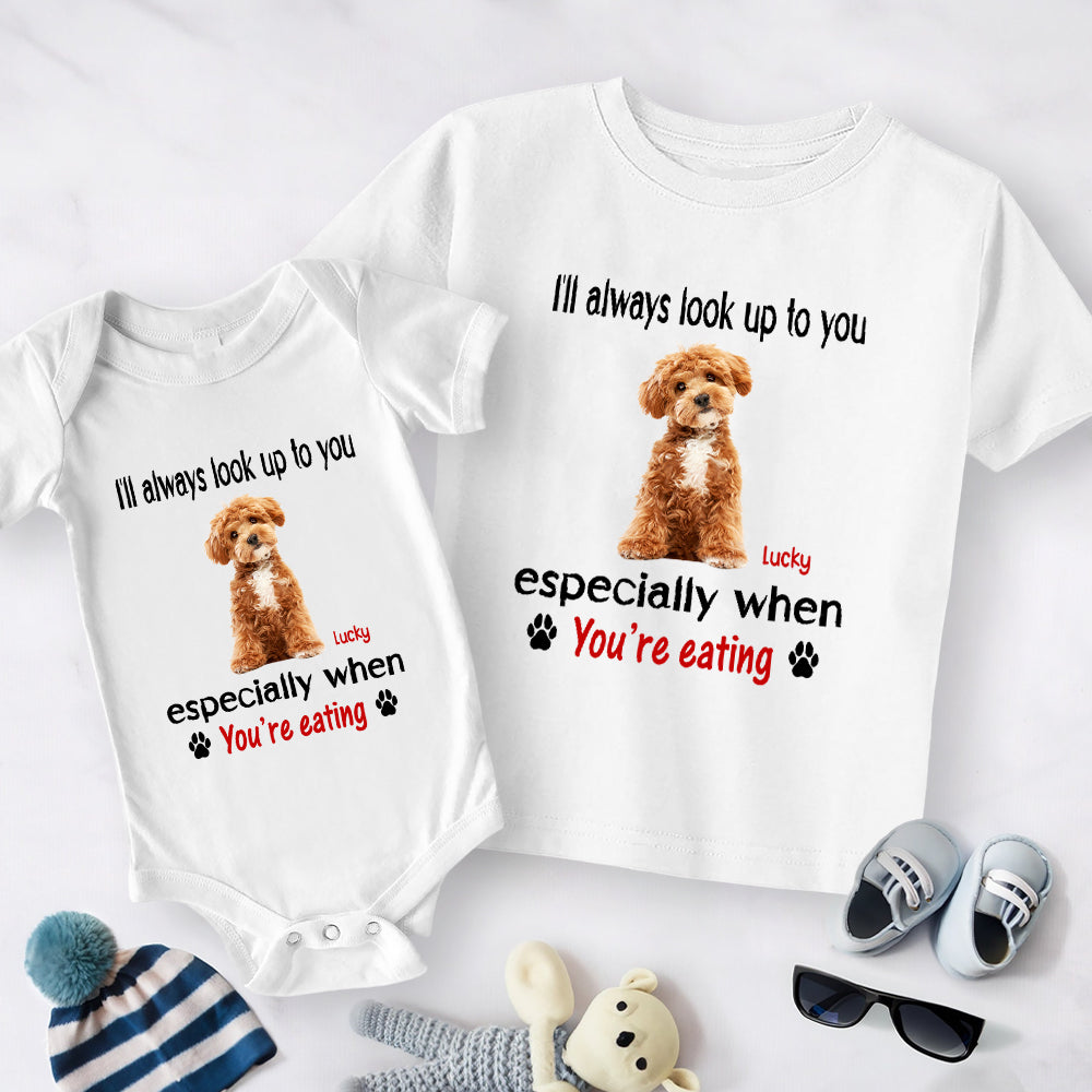Custom Funny Dog Photo I'll Always Look Up To You Baby Onesie LM32 895559