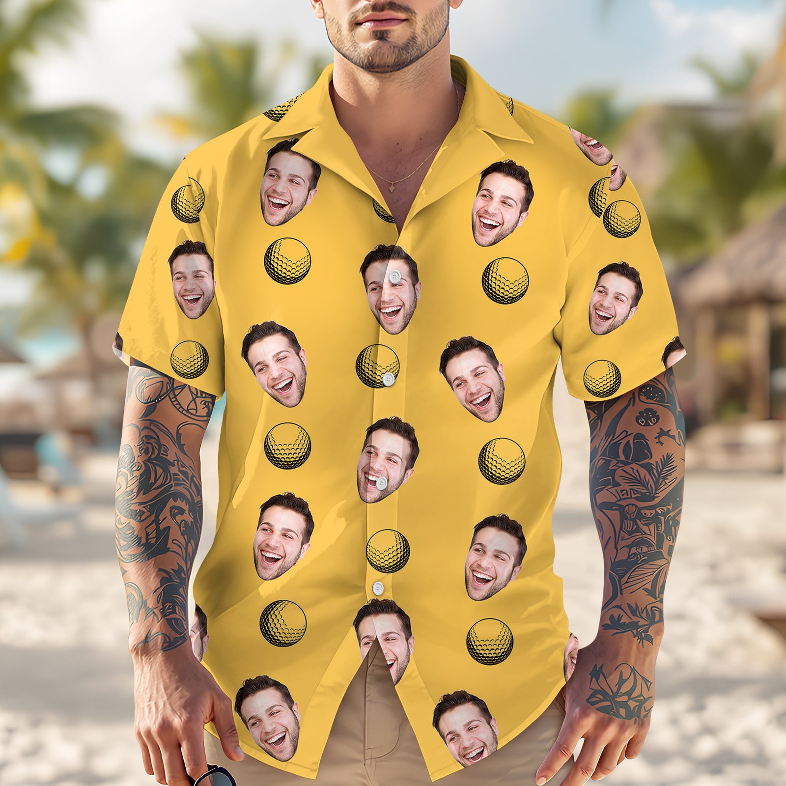 Custom Face Photo Hawaii Shirt Gift For Golf Lovers TH10 898189