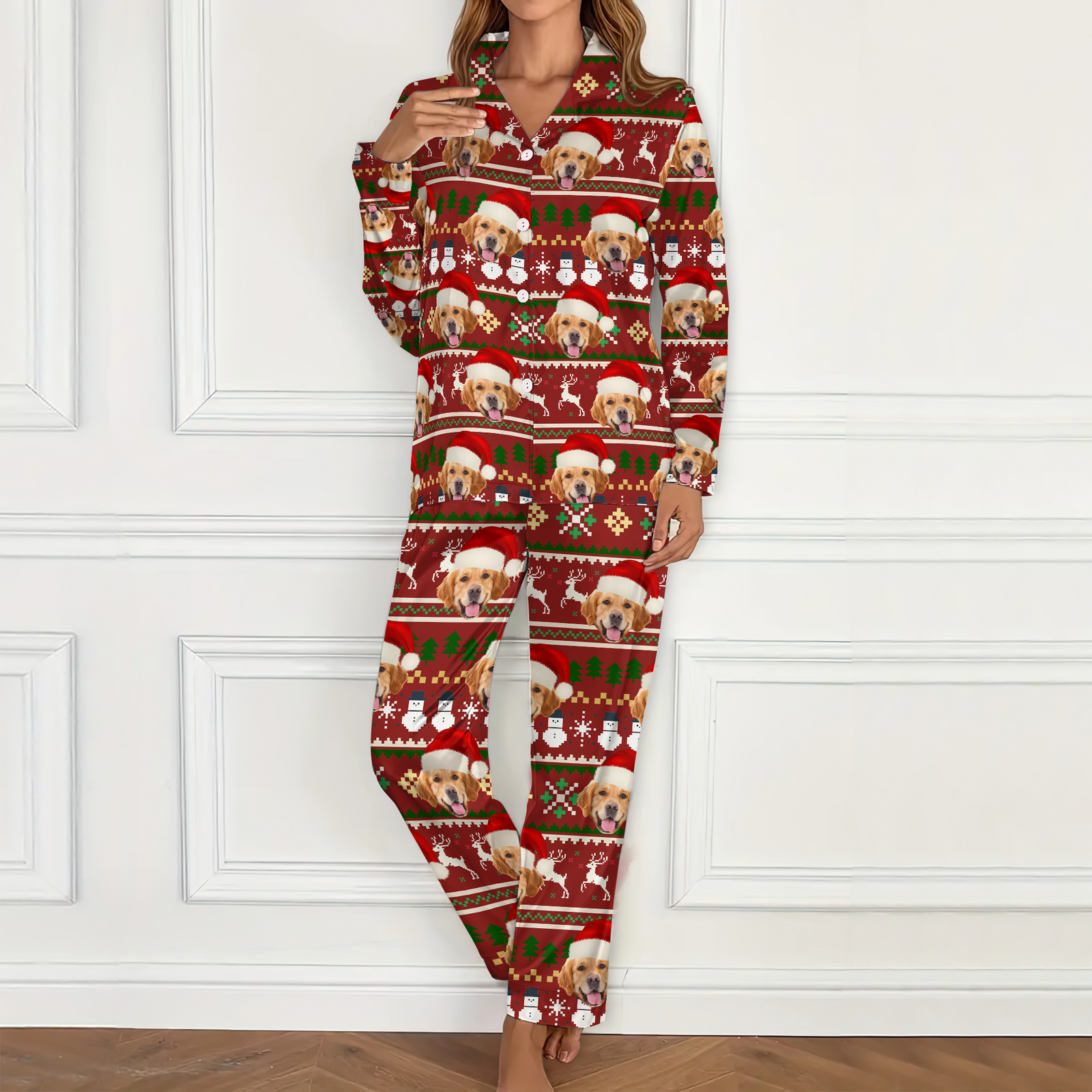 Custom Pet Photo Christmas Holiday Pajamas CH07 896112