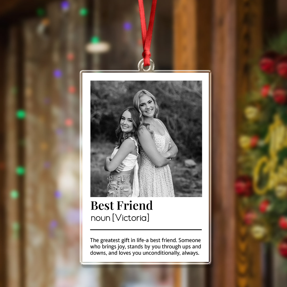 Custom Best Friend Photo Acrylic Ornament Gift For Bestie LM32 895505