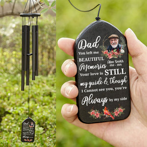 Custom Photo Dad Mom Left Me Beautiful Memories Personalized Wind Chimes Memorial Gift CH07 895278