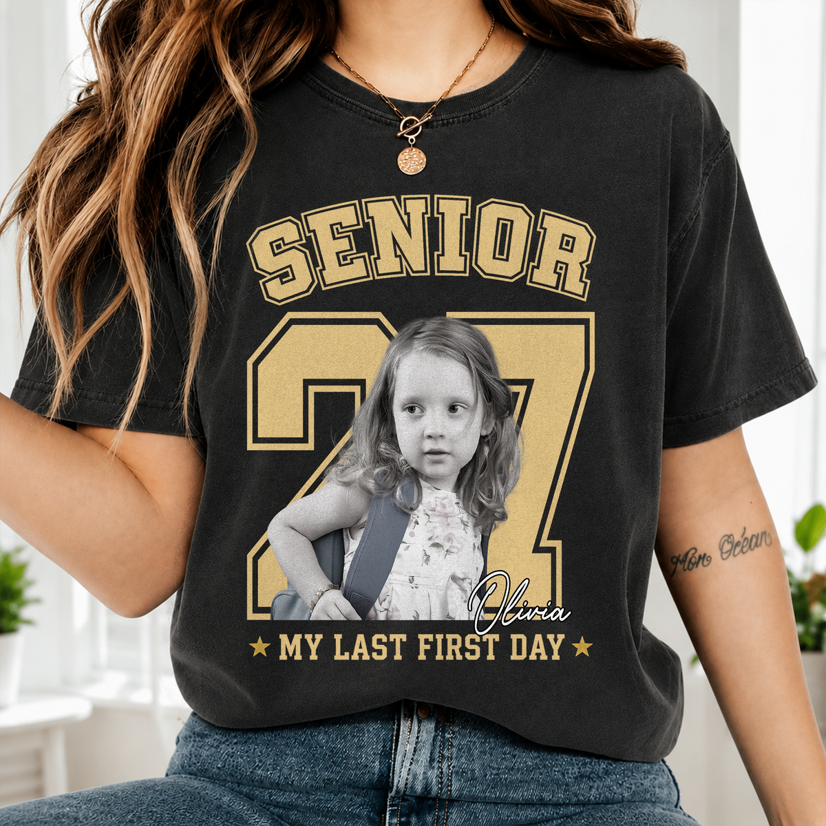 Senior 2027 My Last First Day Custom Photo Comfort Shirt CH07 180308