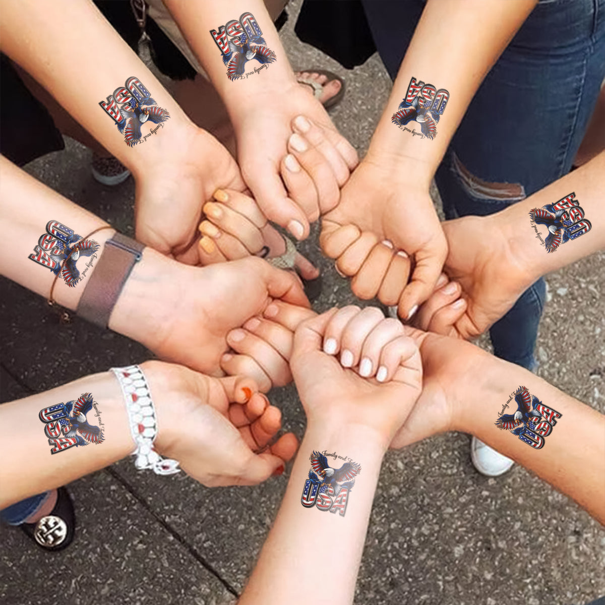 Multi 250 Years of America With Eagles - In God We Trust Party Tattoos Favors LM32 897813