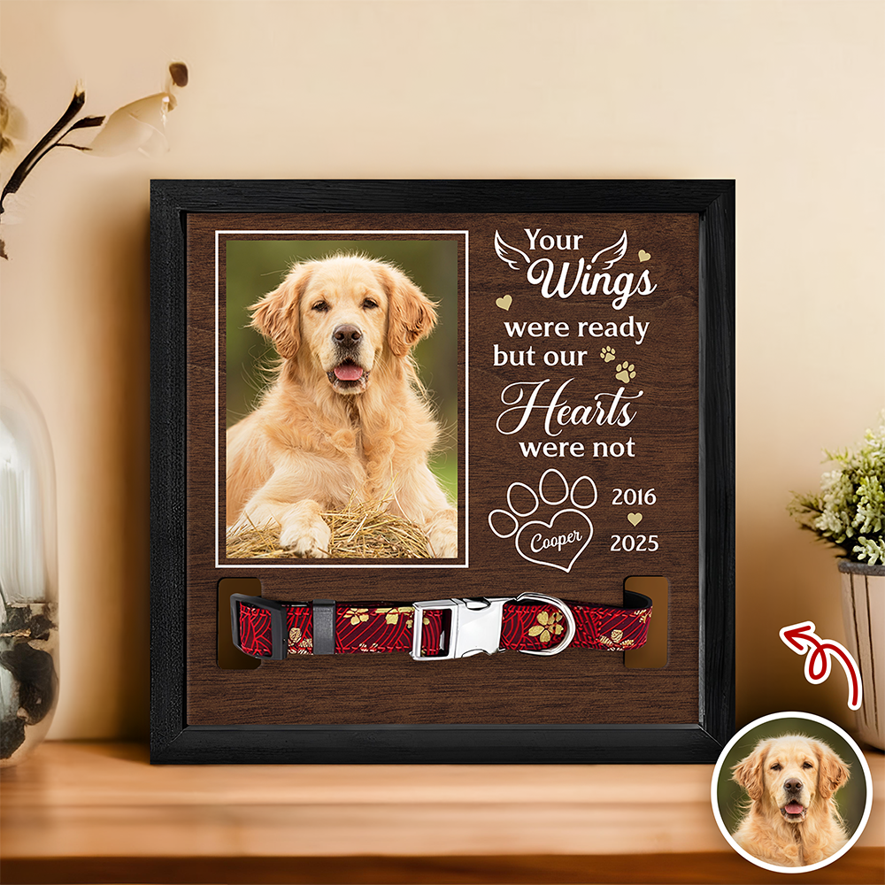 Custom Photo I Loved You Whole Life Memorial Dog Cat Square Collar Frame HA75 892818