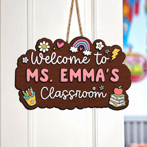 Welcome To Classroom Personalized Door Sign Gift For Teacher HO82 894294