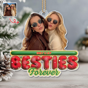 Custom Photo Family Forever 3D Effect Christmas Acrylic Ornament LM32 895941