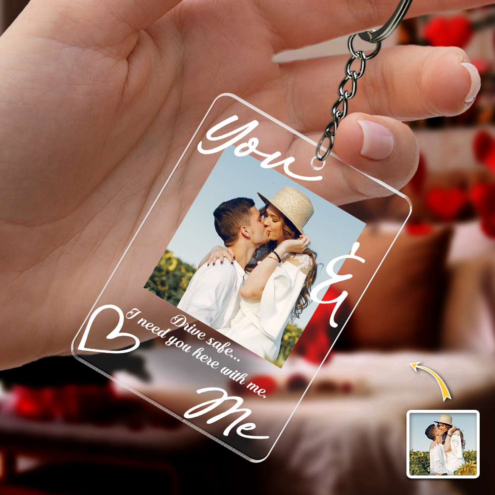 Custom Photo You & Me Acrylic Keychain - Personalized Valentine's Day Gift HA75 920036