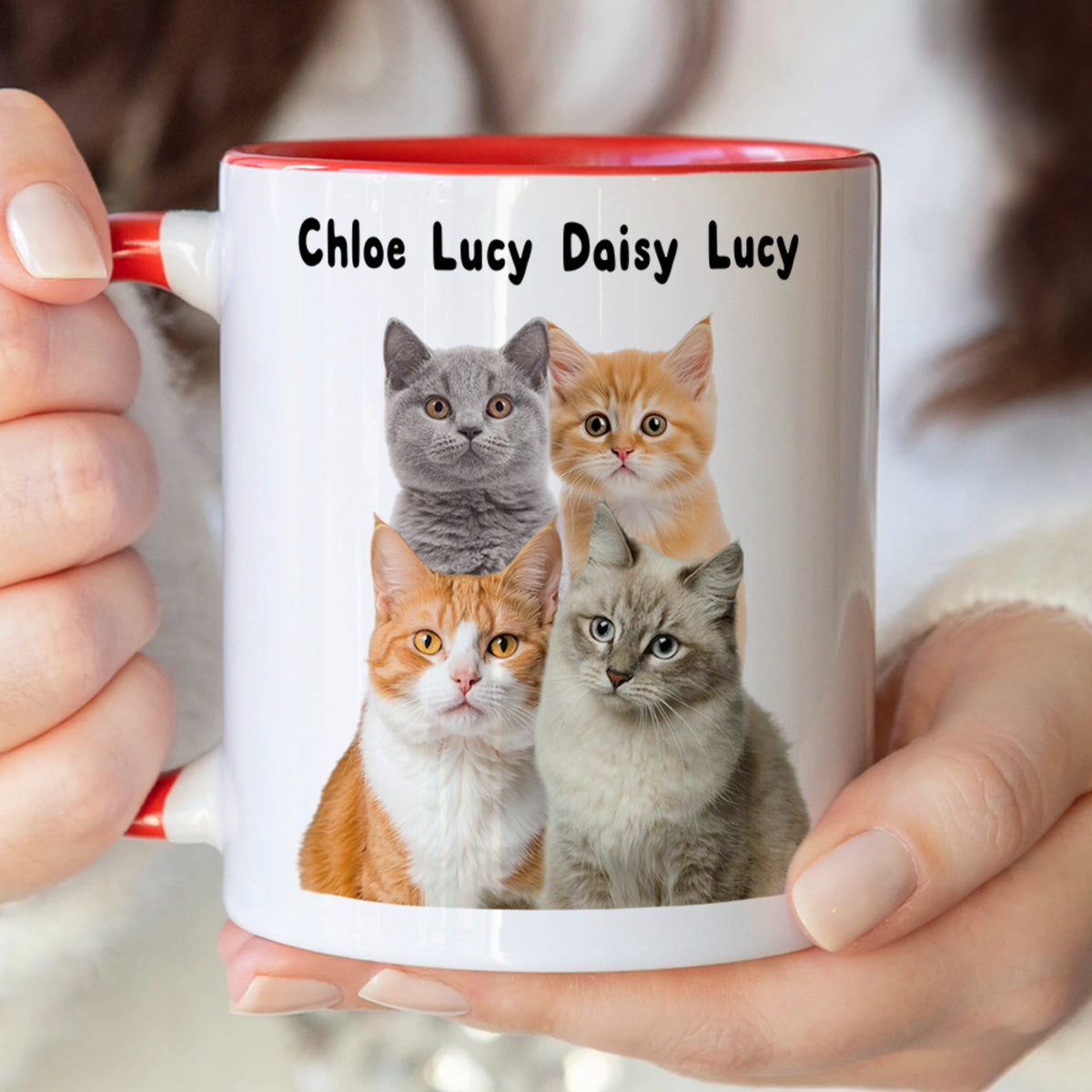 Custom Photo Thanks For Feeding Me Cat Lover Accent Mug TH10 892491