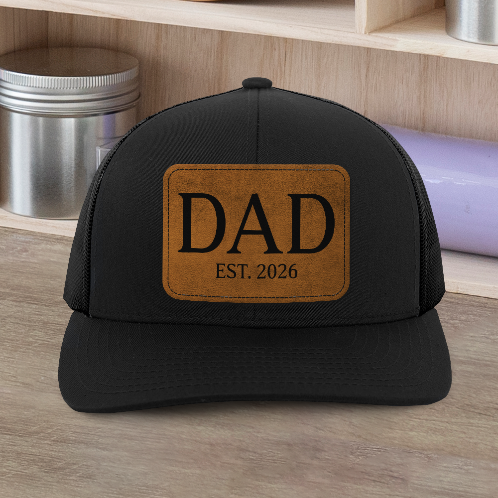 Personalized Dad Est Leather Patch Cap Gift for Dad HO82 902300