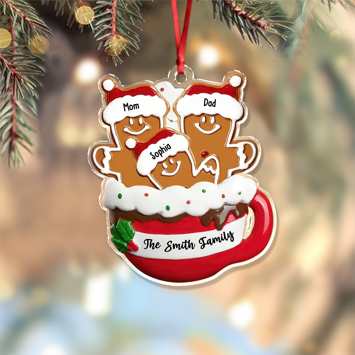 Gingerbread Christmas Acrylic Ornament Personalized Gift For Family HO82 894642