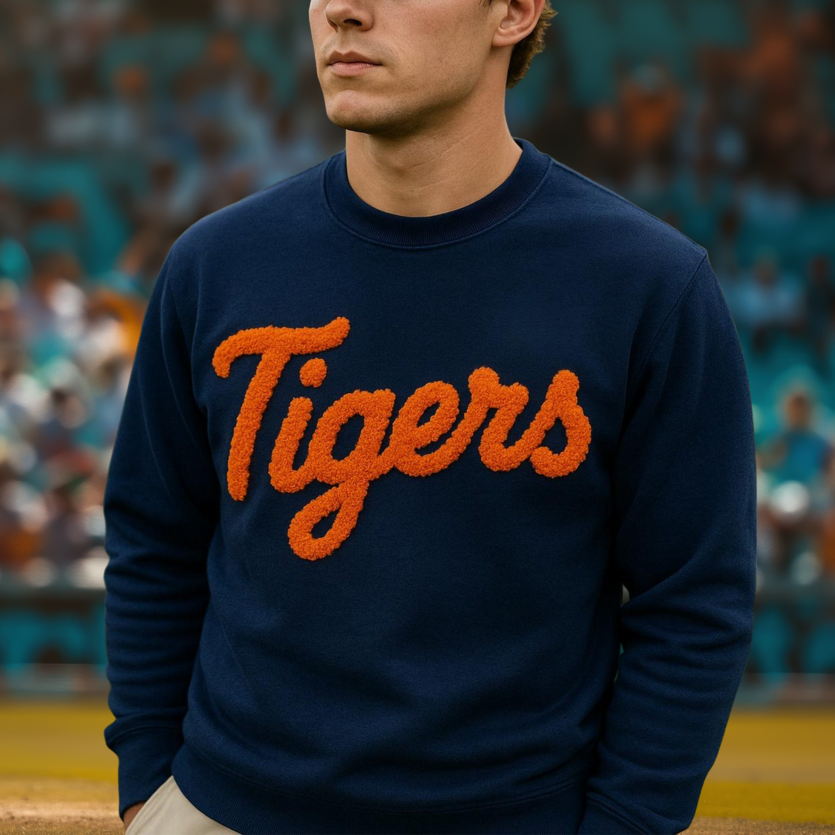 Personalized Sport Team Name Chenille Yarn Game Day Fuzzy Sweatshirt LM32 895521