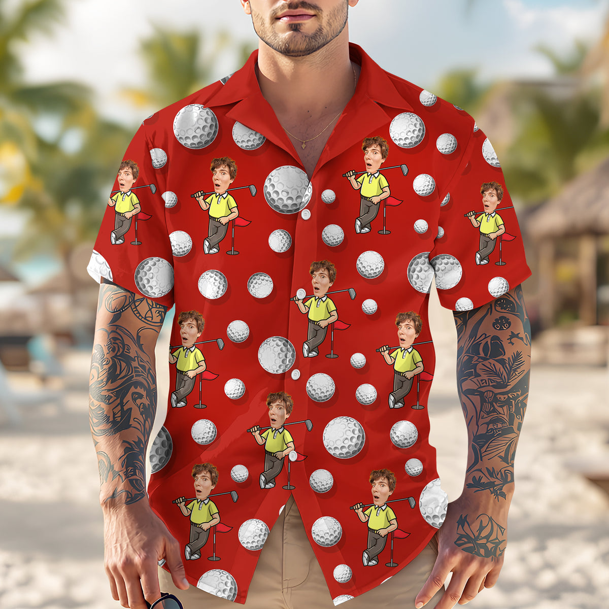 Custom Face Golf Hawaii Shirt Gift For Golfer, Golf Lovers HA75 898748