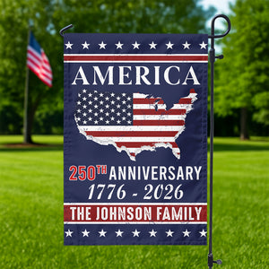 Personalized Family Name America 250th Anniversary Garden Flag LM32 895207