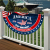 Custom Family Name America 1776-2026 Non-Pleated Fan Flag HA75 920366