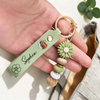 Personalized Custom Photo And Name Floral Beaded Keyring TH10 170805