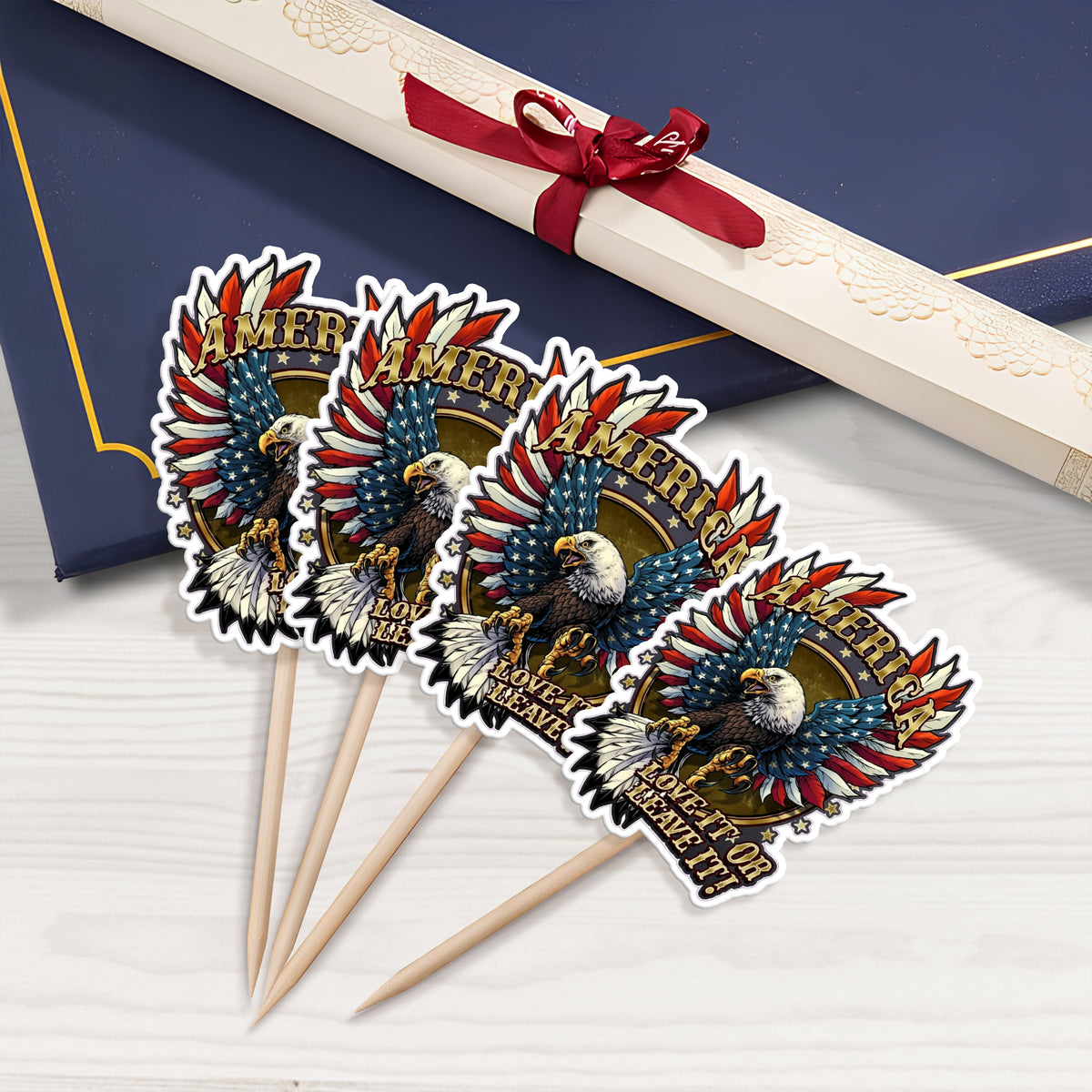 America Eagle Love It Or Leave It Cupcake Topper HA75 898842