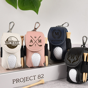 Custom Name Golf Lovers Leather Golf Ball Bag Gift For Golf Player CH07 899856