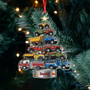 Personalized Name Trucks Vehicle Holiday Christmas Acrylic Ornament LM32 897395