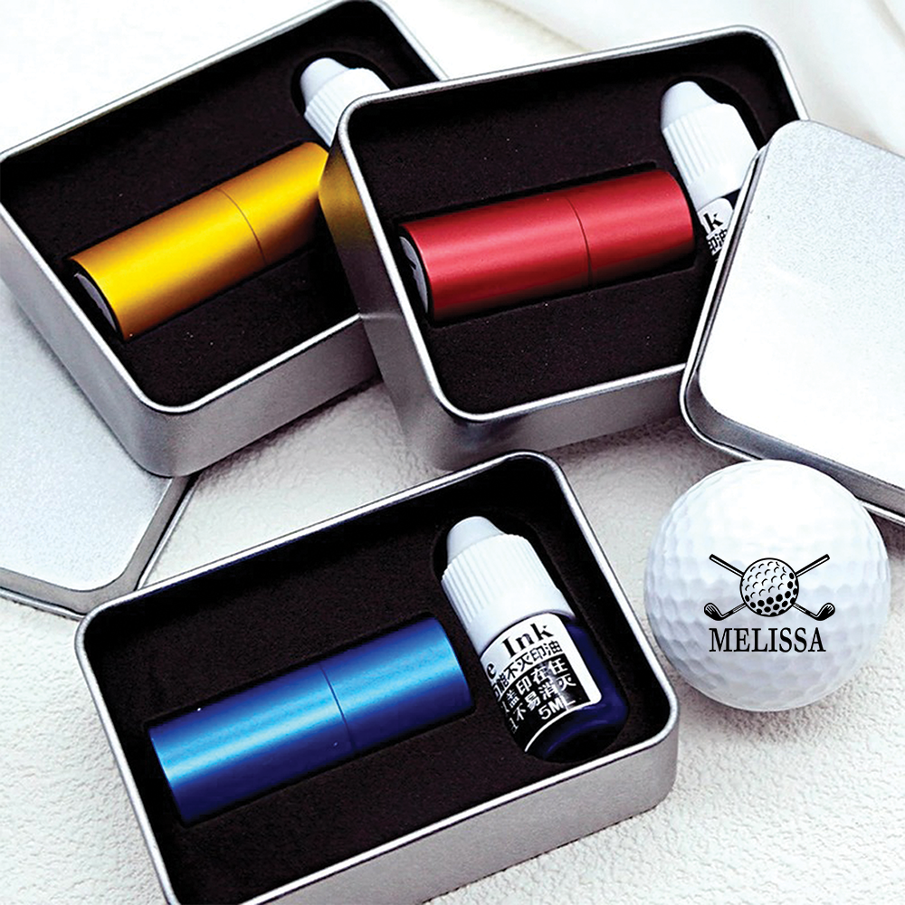 Personalized Golf Ball Stamp with Gift Box – Personalized Golf Ball Markers Gift for Dad, Golf Lover Gifts, Golf Accessories for Men, Father HO82 900604