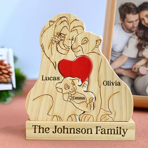 Custom Lion Family Shaped Wooden Puzzle Father's Day Gift LM32 893505