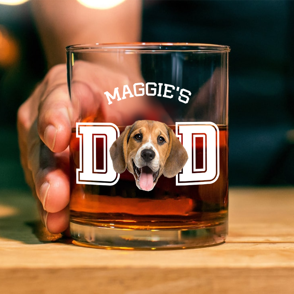 Custom Photo Dog Cat - Dad Mom Whiskey Glass HA75 892456