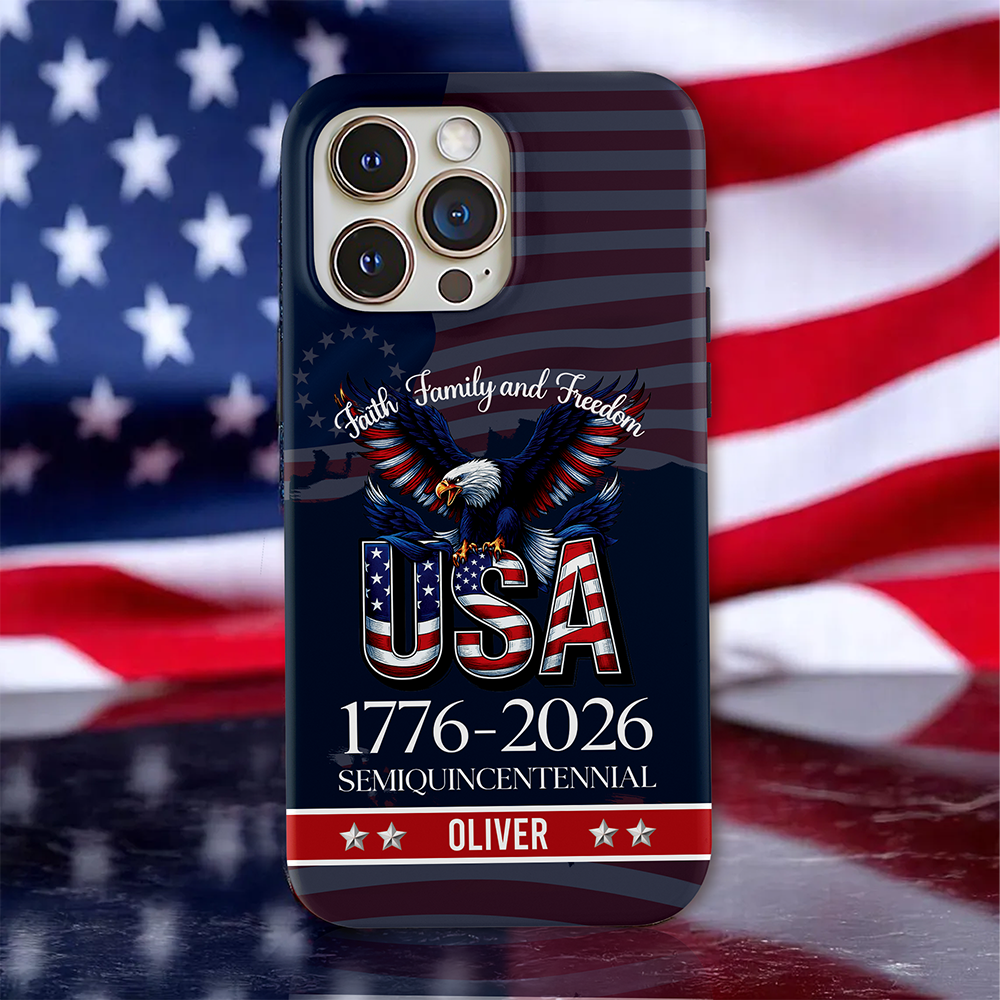 Custom Name Faith, Family & Freedom America 250 Years Patriotic Phone Case TH10 898613