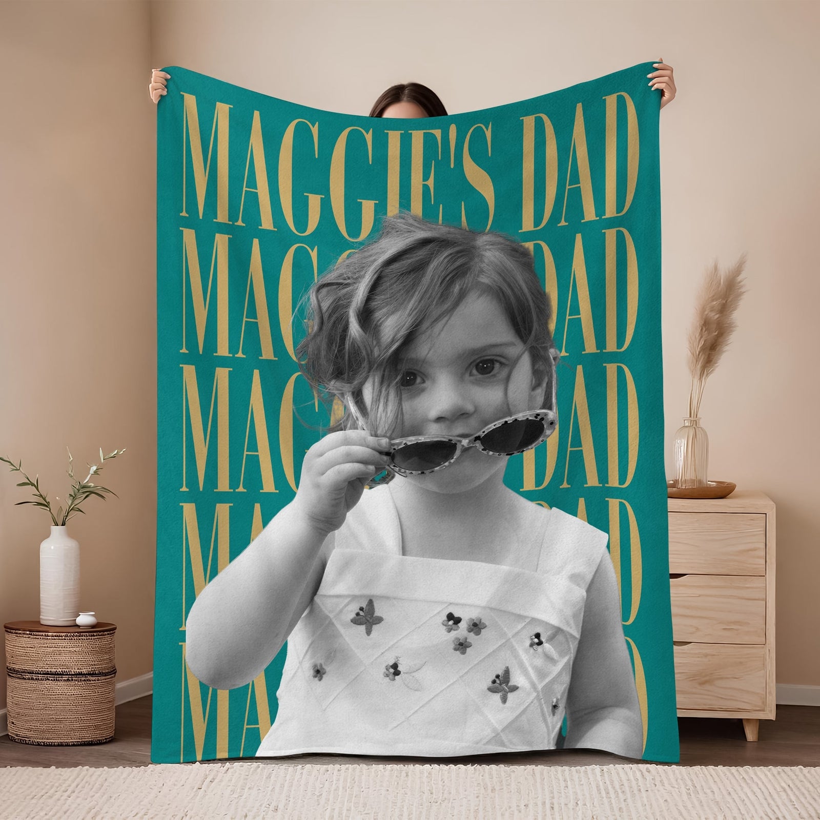 Personalized Vintage Photo Dad, Mom Blanket HO82 902924