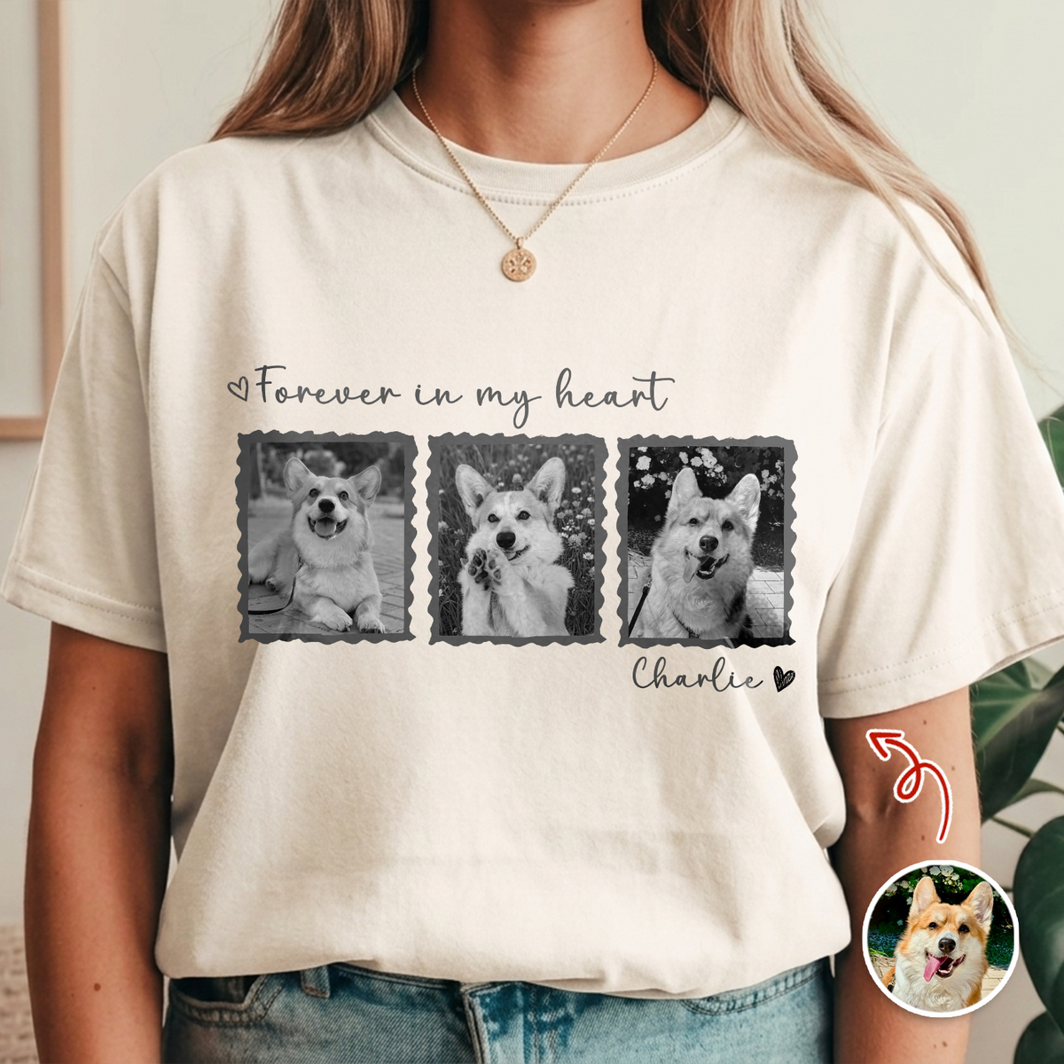 Custom Photo Pet Forever In My Heart Memorial Comfort Shirt HA75 921958