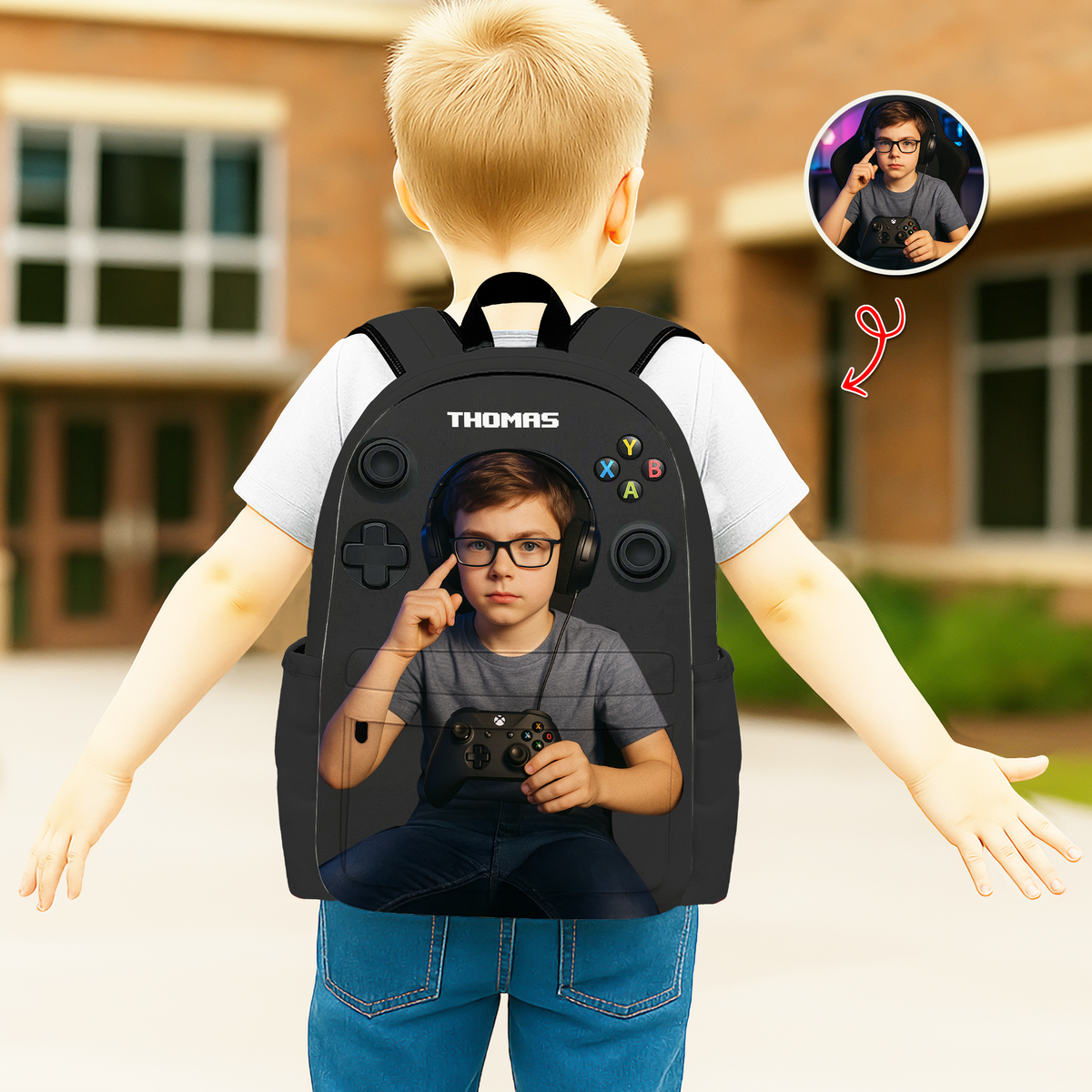 Personalized Gamer Backpack for Boys Girls, Back to School Backpack for Kids HO82 894664