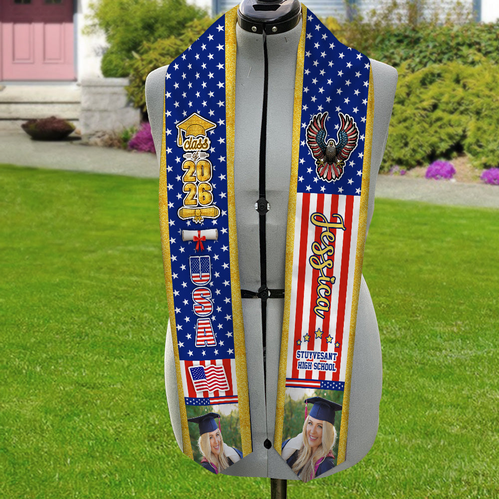 Custom Photo Class of 2026 America Stoles TH10 898355