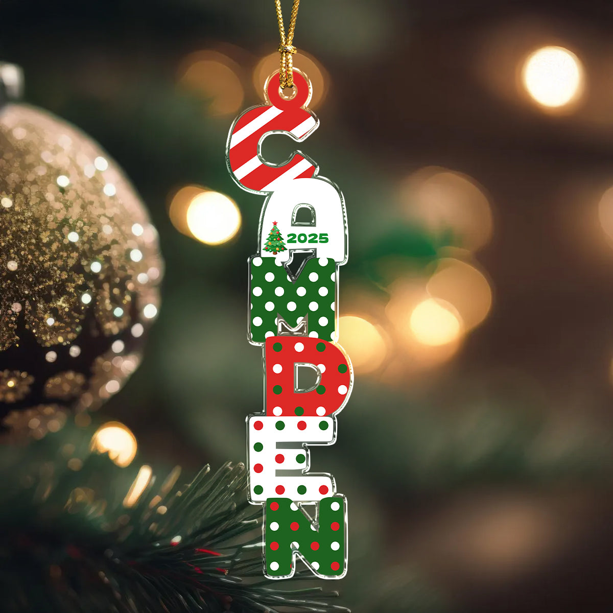 Personalized Name Letter Christmas Acrylic Ornament Family Gift HA75 897998