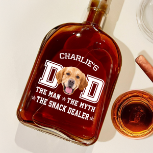 Custom Photo Dog Dad The Man The Myth The Snack Dealer Whiskey Bottle LM32 893597