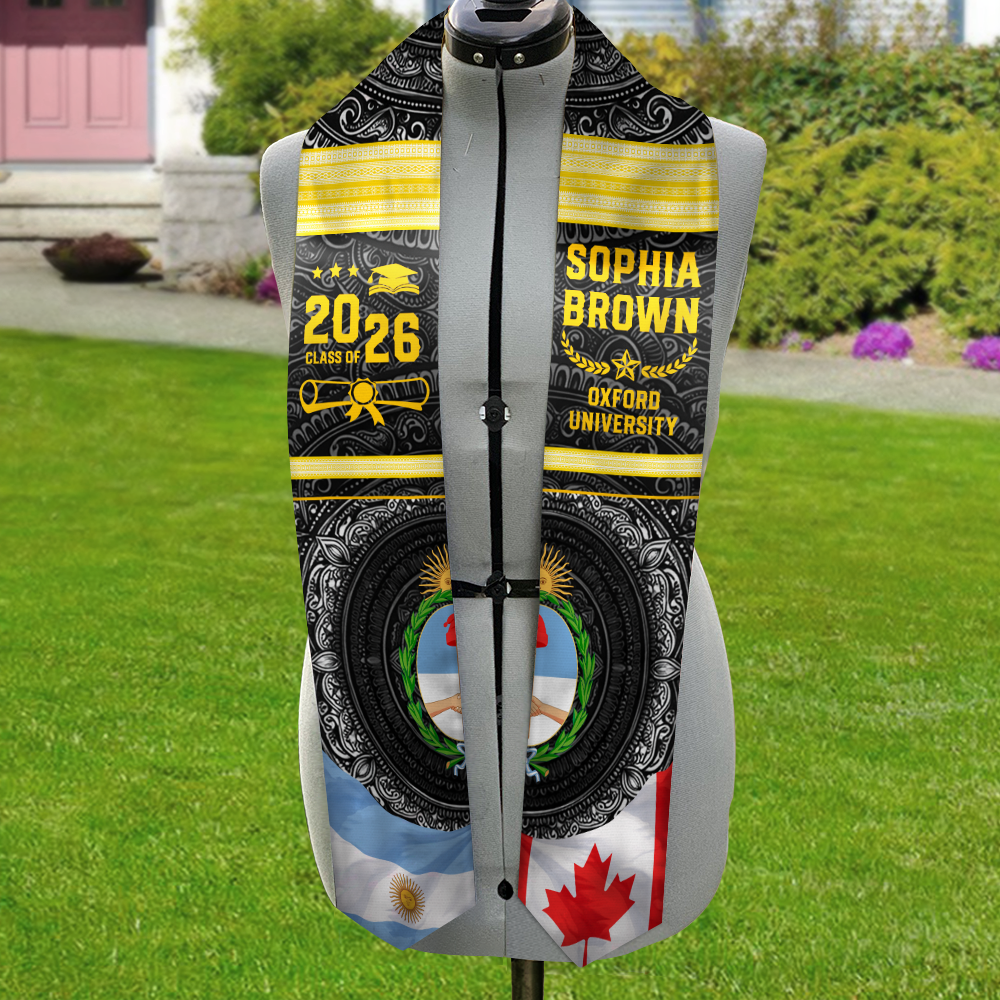 Custom Name Country Flag Class of 2026 Graduation Celebration Stole LM32 897689